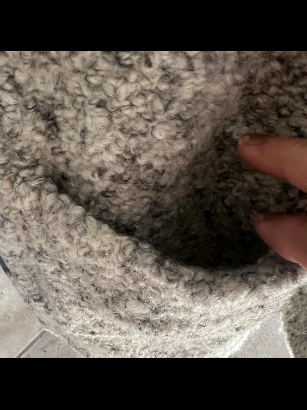 Vintage Ms Poodle Pure Virgin Wool ivory/gray/black sweater Grandmacore L - Picture 4 of 10